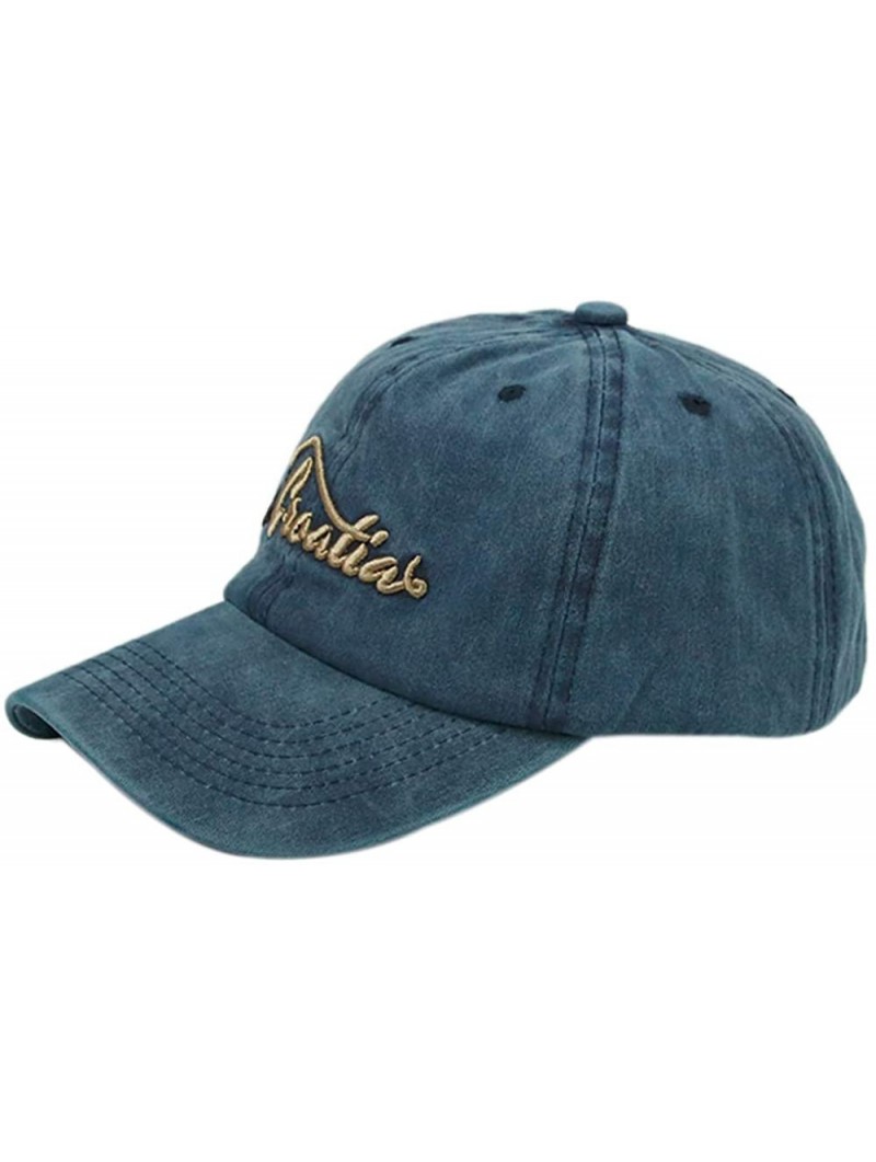 Baseball Caps Anchor Embroidered Cotton Washed Dad Hat Distressed Retro Baseball Hat - Retro Blue - CZ18O2CQT0Z $13.45