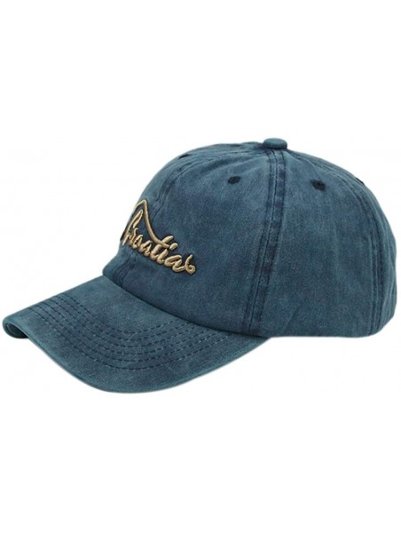 Baseball Caps Anchor Embroidered Cotton Washed Dad Hat Distressed Retro Baseball Hat - Retro Blue - CZ18O2CQT0Z $13.45