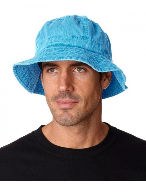 Baseball Caps ACVA101 Vacationer Pigment Dyed Bucket Hat - Caribbean Blue - CS116XTX2H7 $17.09