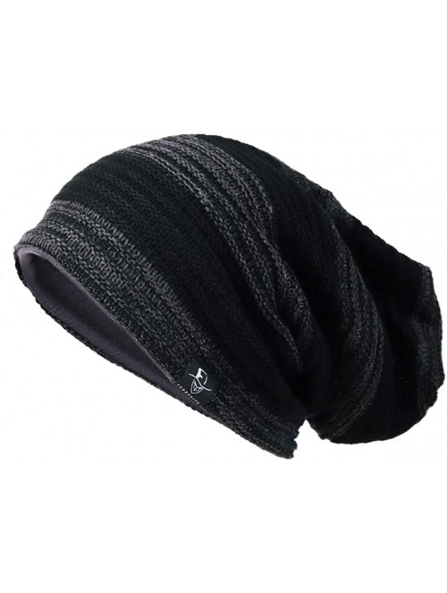 Skullies & Beanies Men Slouch Beanie Knit Long Oversized Skull Cap for Winter Summer N010 - B306-dark Grey - C818I27LNA2 $13.51