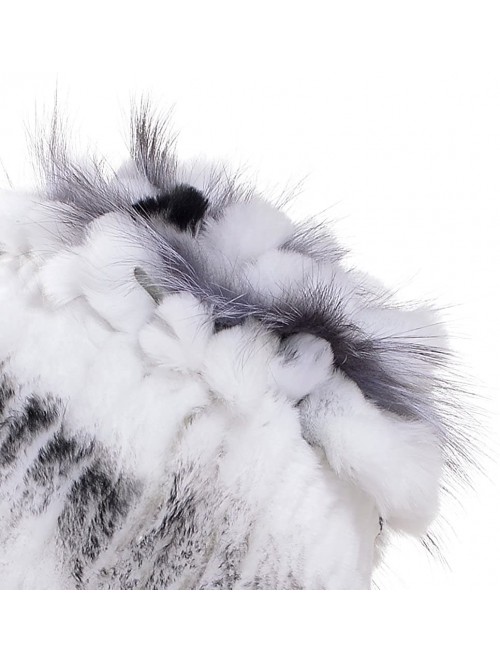 Skullies & Beanies Rabbit Fur Hat - Winter Fashion Knit Hats Women Real Fur Warm Skullies Beanie - Color3 - CO185N99IIG $28.41