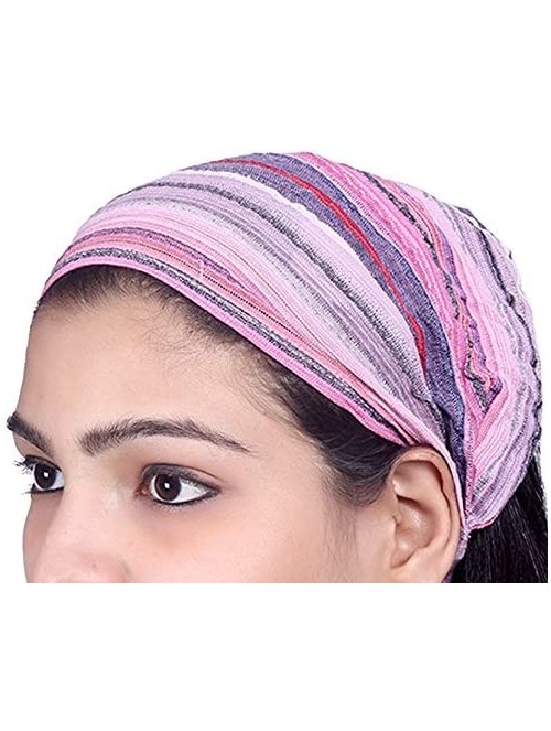 Headbands Lot 10 Pieces Womens Mens Cotton Headband Striped Hairband Bandana - Multicolored (Assorted) - CC183QX57G6 $18.05