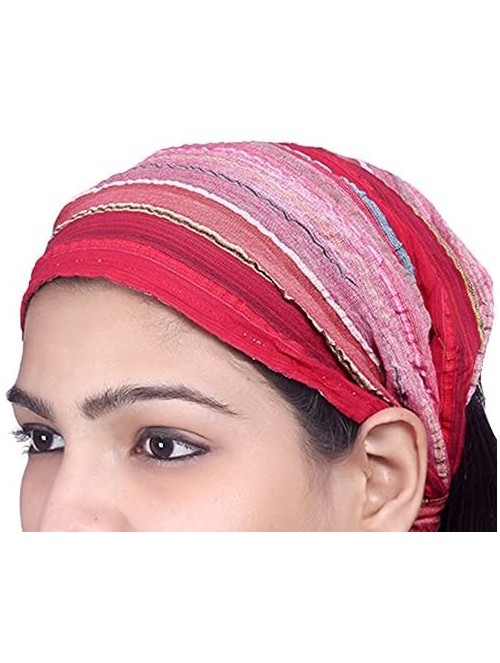 Headbands Lot 10 Pieces Womens Mens Cotton Headband Striped Hairband Bandana - Multicolored (Assorted) - CC183QX57G6 $18.05