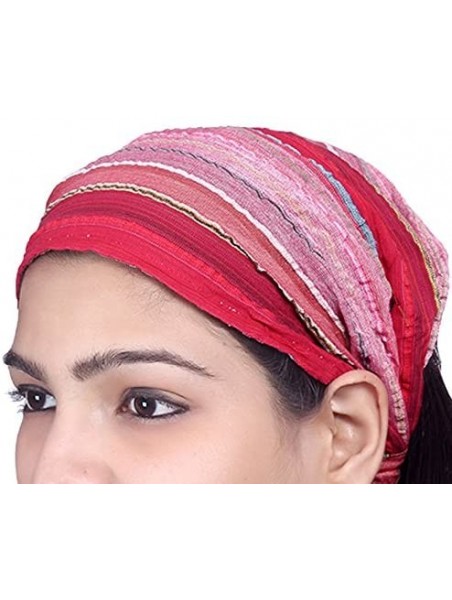 Headbands Lot 10 Pieces Womens Mens Cotton Headband Striped Hairband Bandana - Multicolored (Assorted) - CC183QX57G6 $18.05