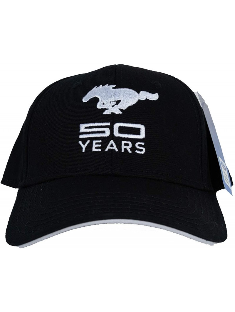 Baseball Caps Ford Mustang Hat 50th Anniversary Embroidered Cap - Black - CU11PLJ3IBZ $27.24