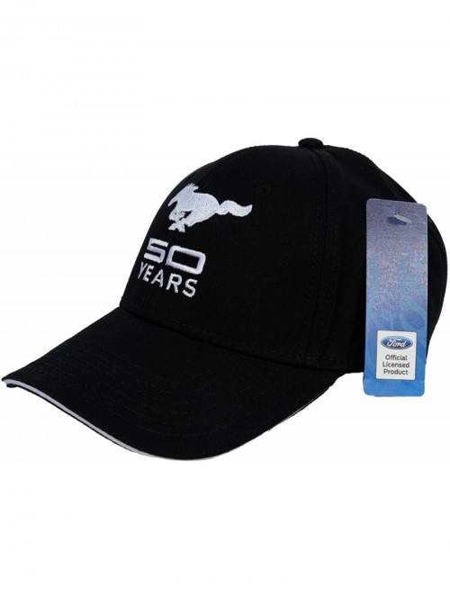 Baseball Caps Ford Mustang Hat 50th Anniversary Embroidered Cap - Black - CU11PLJ3IBZ $27.24