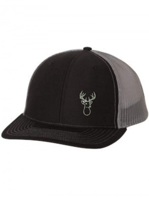 Baseball Caps Trucker Hat - Deer Hunting - Adjustable Snapback Men Women - Black/Charcoal - C118IKG5TSZ $33.92