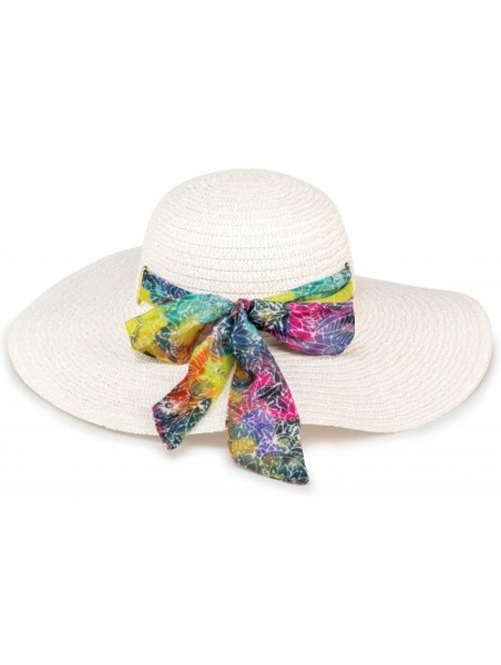Sun Hats Sun Hat - Rainbow Batik White - CT18OEI9ESE $33.27
