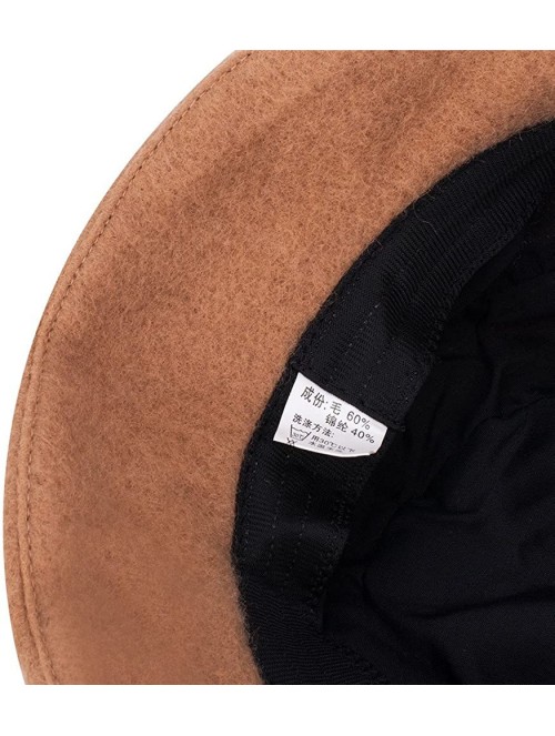 Berets Womens Gatsby 1920s Winter Wool Cap Beret Beanie Cloche Bucket Hat A299 - Camel - CH126JZ5YE3 $15.88