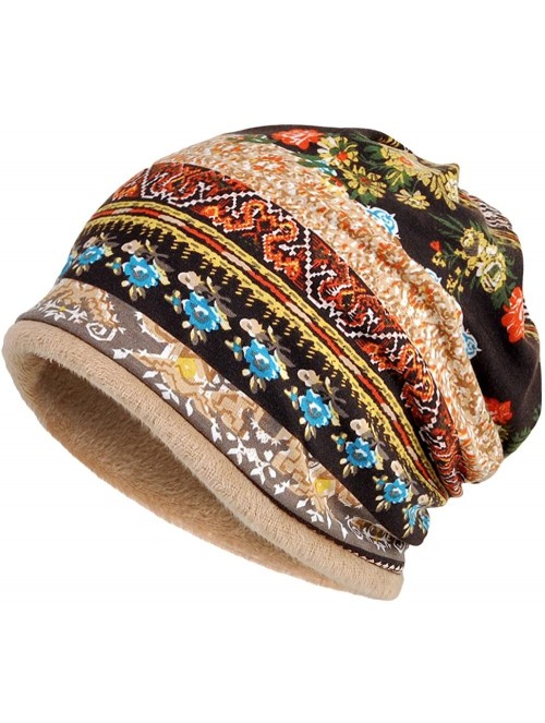 Skullies & Beanies Women's Baggy Slouchy Beanie Chemo Hat Cap Scarf - Thick-coffee - CB188EE0453 $15.56