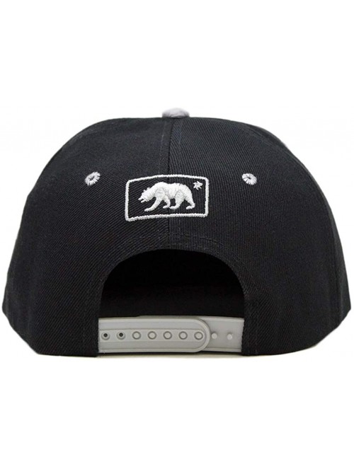 Baseball Caps California Republic Bear Logo Snapbacks Flat Brim Adjustable Snapback Hat Cap - Black Gray 01 - CI195I3XWTI $11.02