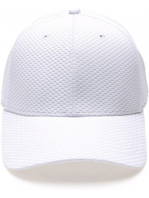 Baseball Caps Plain Polyester Twill Baseball Cap Hat with Flex fit Elastic Band - 1735-white - C812O6ZBL0K $13.82