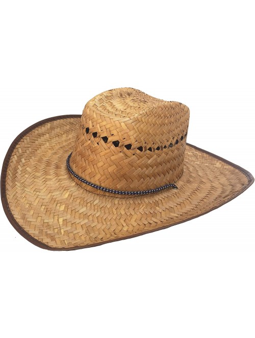 Sun Hats Headchange Wide Brim Lifeguard Hat Mexican Straw Beach Sun Summer Surf Safari - CU18XRSMYXL $40.12