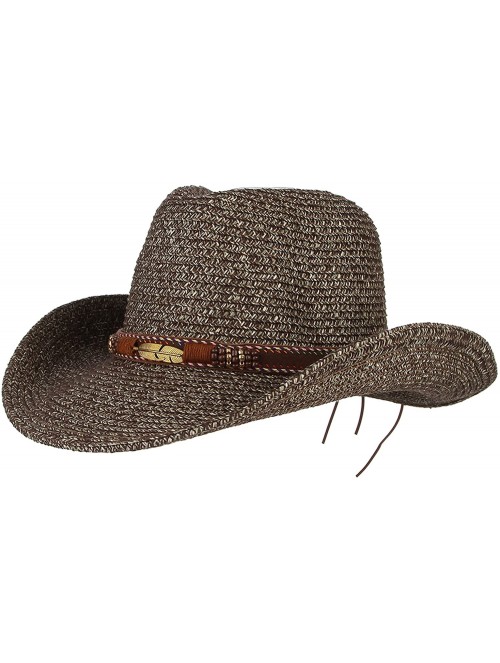 Sun Hats Cowboy Hat Floppy Sun Hat Straw Summer Beach Cap Wide Brim Straw Hats - Grey - CO180INQNC8 $14.07