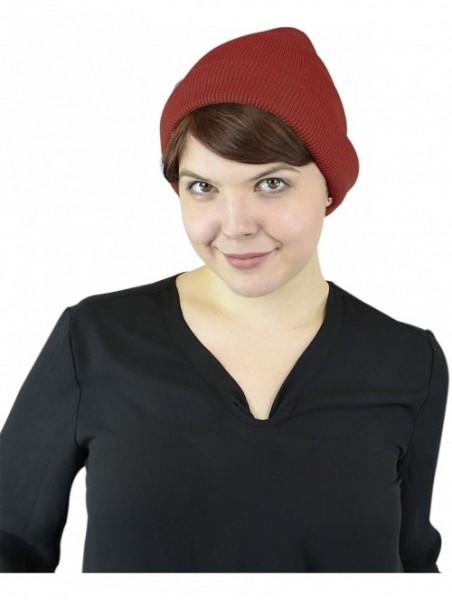 Berets Women's Without Flower Accented Stretch French Beret Hat - Burgundy - CI126BNQ32P $11.21