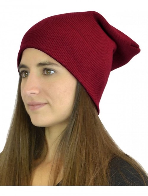 Berets Women's Without Flower Accented Stretch French Beret Hat - Burgundy - CI126BNQ32P $11.21