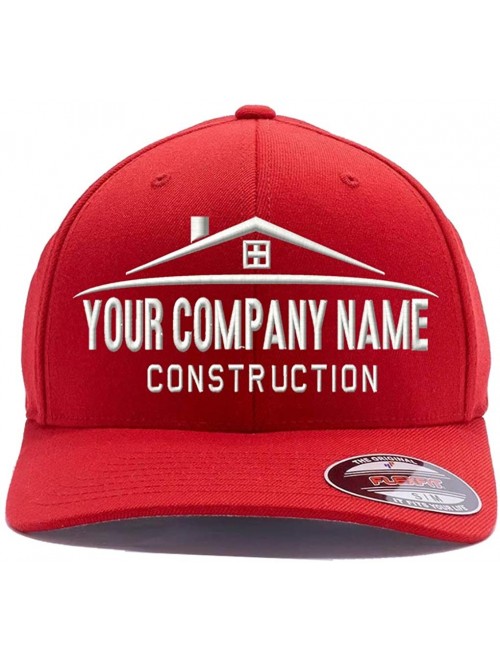 Baseball Caps Custom Hat. Your Company Name Embroidered. Construction Company hat - Red - CJ189H848XS $26.18