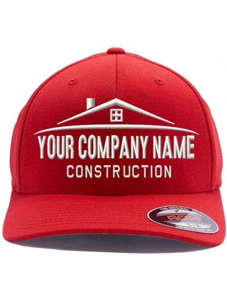 Baseball Caps Custom Hat. Your Company Name Embroidered. Construction Company hat - Red - CJ189H848XS $26.18