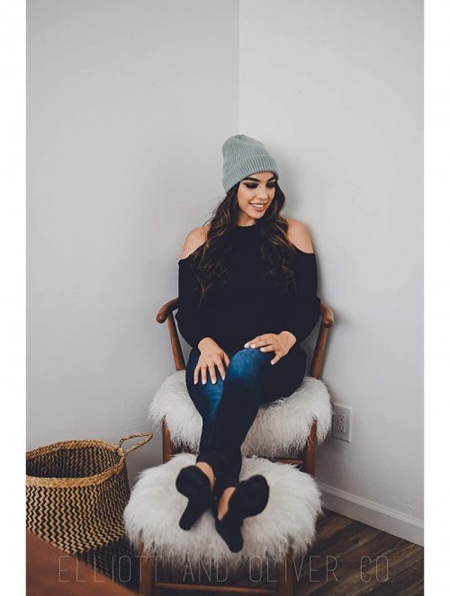 Skullies & Beanies Classic Fuzzy Ribbed Knit Beanie Hat w/Stretch Cuff- Converts to Winter Slouch Skully w/tag - Grey - CP18I...