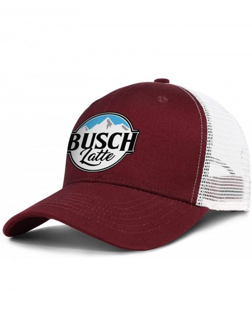 Baseball Caps Dad Busch-Light-Busch-Latte-Beer- Strapback Hat Fashion mesh Caps - Maroon-14 - CE18RD7397M $22.14