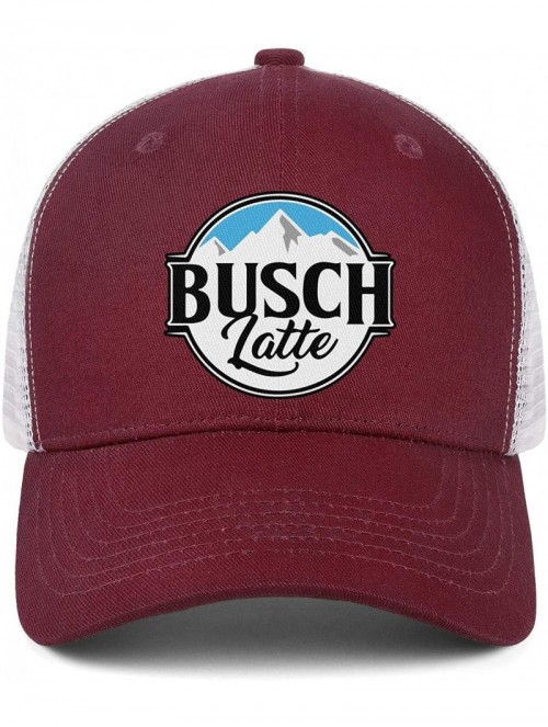 Baseball Caps Dad Busch-Light-Busch-Latte-Beer- Strapback Hat Fashion mesh Caps - Maroon-14 - CE18RD7397M $22.14