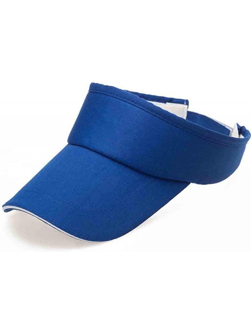 Visors Sun Sports Visor Men Women-Cotton Cap Hat-Baseball Cap - Bu - C1196MYIKWX $11.32