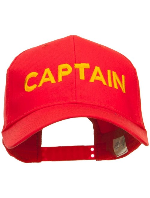 Baseball Caps Captain Embroidered Cap - Red - C711HVO0LYZ $25.13