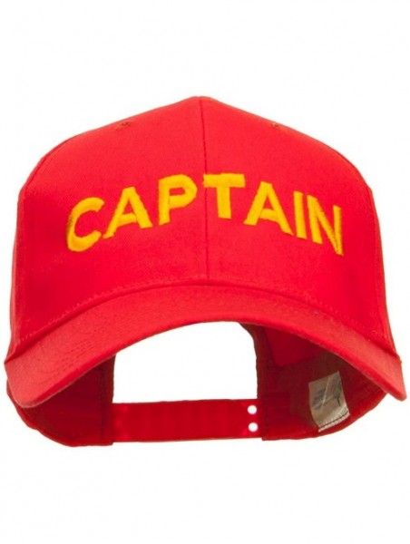 Baseball Caps Captain Embroidered Cap - Red - C711HVO0LYZ $25.13