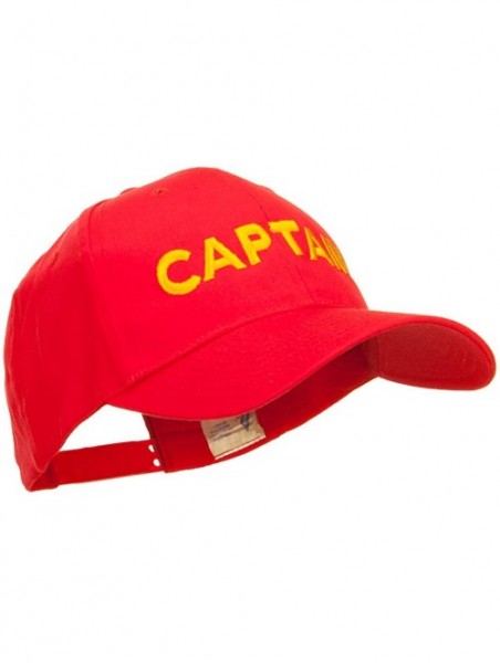 Baseball Caps Captain Embroidered Cap - Red - C711HVO0LYZ $25.13