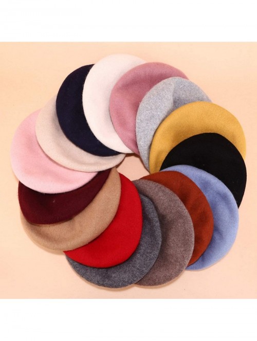 Berets Women's Retro British-Style Solid Color Beret - Light Gray - C718X2AS8O2 $12.46