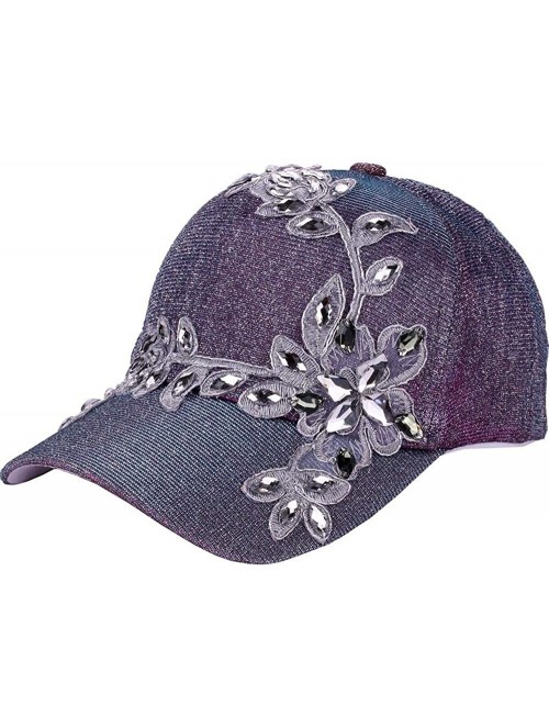 Bucket Hats Women Men Adjustable Letter Flower with Lace Rhinestone Denim Baseball Mesh Cap Hat - F - CD18OXSXZ72 $20.52