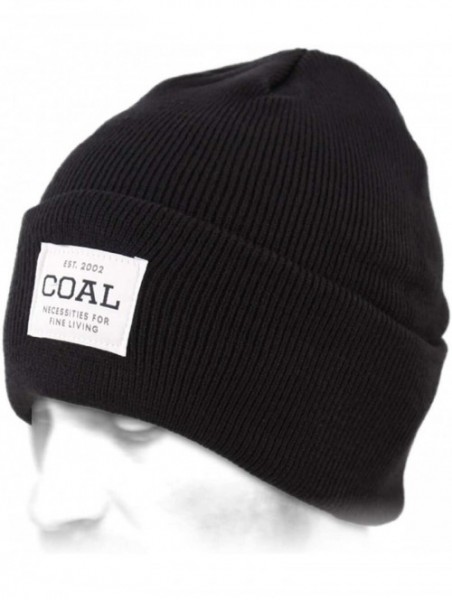 Skullies & Beanies Men's The Uniform Fine Knit Workwear Cuffed Beanie Hat - Uni-noir - CJ18KHC799O $38.75