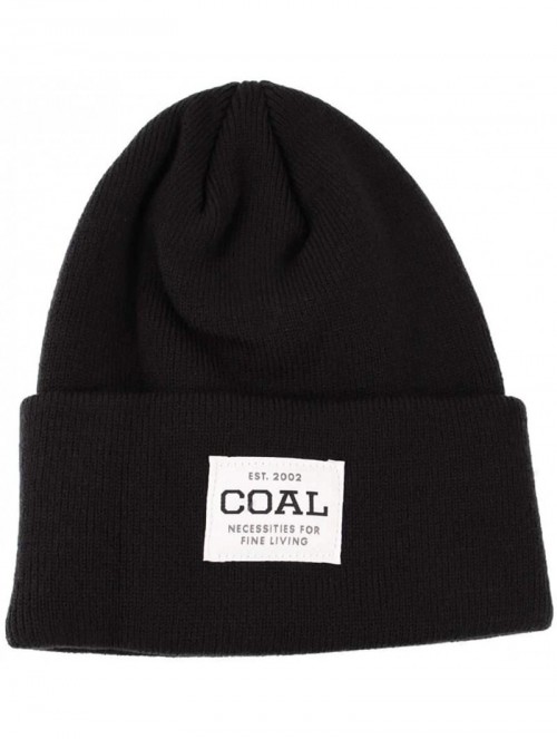 Skullies & Beanies Men's The Uniform Fine Knit Workwear Cuffed Beanie Hat - Uni-noir - CJ18KHC799O $38.75