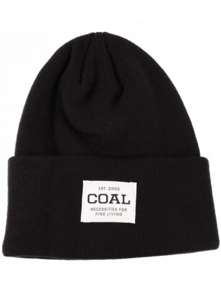 Skullies & Beanies Men's The Uniform Fine Knit Workwear Cuffed Beanie Hat - Uni-noir - CJ18KHC799O $38.75