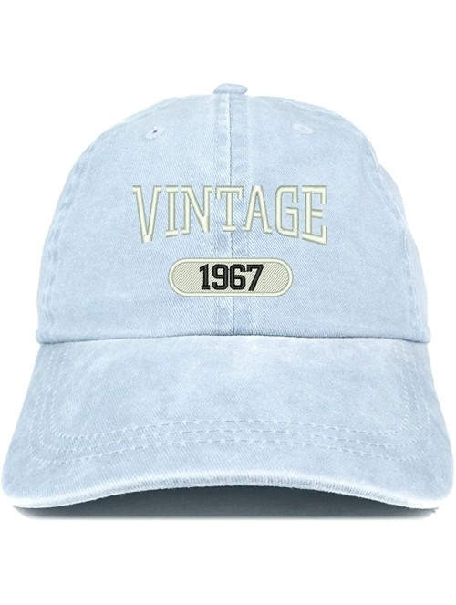 Baseball Caps Vintage 1967 Embroidered 53rd Birthday Soft Crown Washed Cotton Cap - Light Blue - CF180WXW3IA $23.36