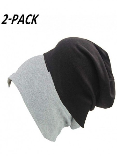 Skullies & Beanies Fashion Oversized Multifunctional Headwear Slouchy Beanie Hat for Men/Women (2-Pack) - Y2 - CF18LO3Y3LX $2...