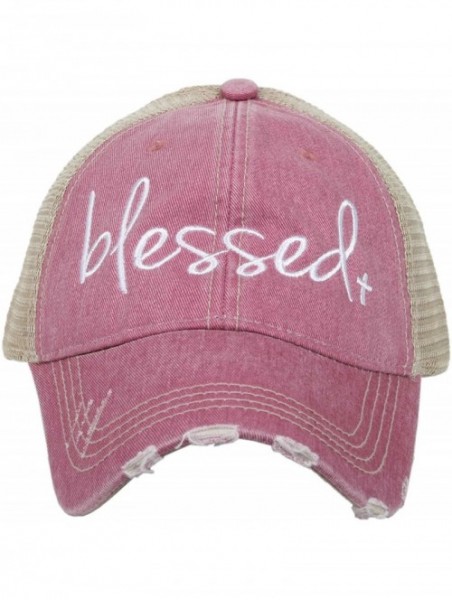 Baseball Caps Blessed Baseball Cap - Trucker Hat for Women - Stylish Cute Ball Cap - Mauve - CM18QA9Z9LR $27.62