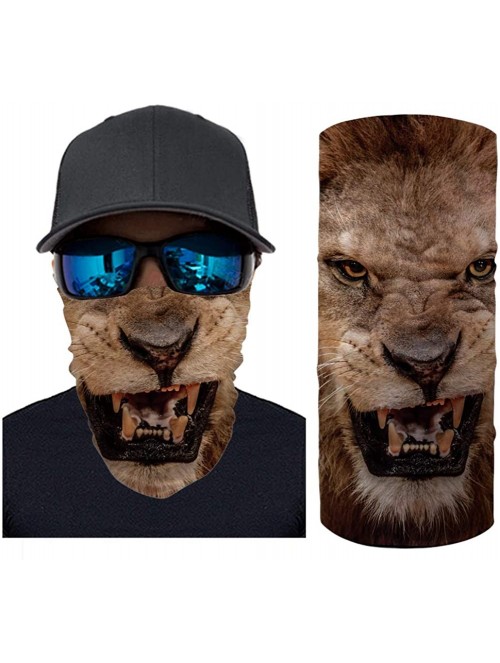 Balaclavas Cool 3D Animal Print Bandana Neck Gaiter Scarf Dust Wind Balaclava Headband for Men Women - Lion - C3197ZKWT5R $18.37