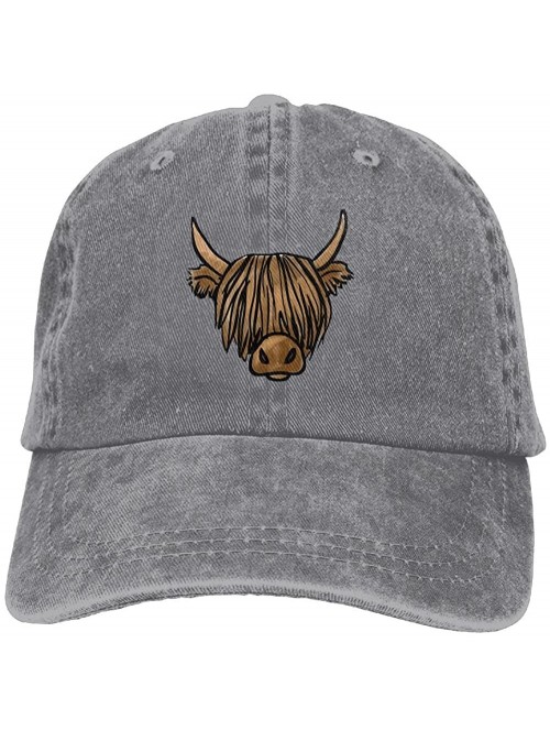 Baseball Caps Cowboy Hat Cap For Men Women Highland Scottish Cow - Ash - C718CEIWANR $15.90