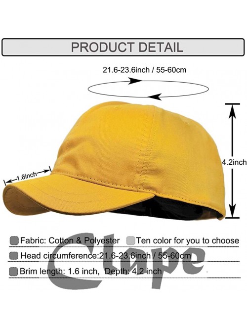 Baseball Caps Short Bill Baseball Cap Plain Hiphop Dad Hat Cooling Trucker Hat - Rd02-yellow - CU196R8IA2X $17.87