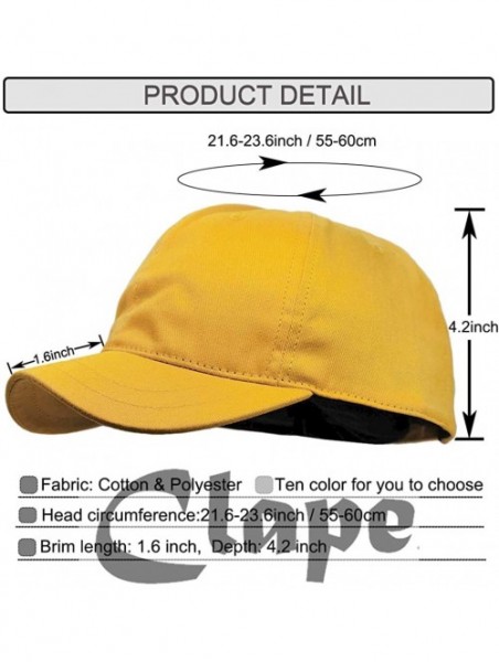 Baseball Caps Short Bill Baseball Cap Plain Hiphop Dad Hat Cooling Trucker Hat - Rd02-yellow - CU196R8IA2X $17.87