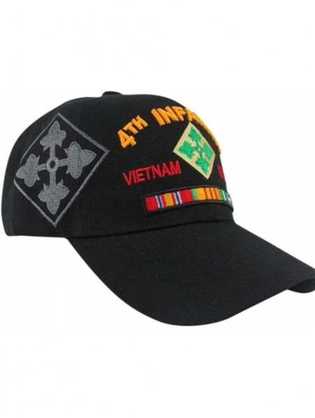 Baseball Caps US Army 4th Infantry Division Vietnam Veteran- Black- One Size Fits Most - C7121HNZRWV $21.85