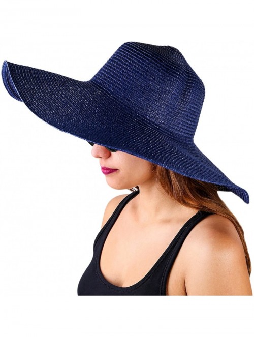 Sun Hats Beach Hats for Women - Sun Hats for Women - Beach hat - Floppy Hats for Women - Sun Hat - Solid-navy - C218E93CQ0E $...