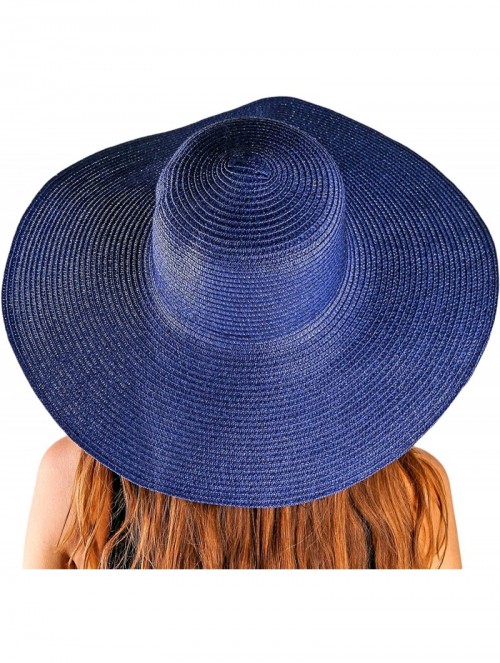 Sun Hats Beach Hats for Women - Sun Hats for Women - Beach hat - Floppy Hats for Women - Sun Hat - Solid-navy - C218E93CQ0E $...