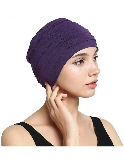 Skullies & Beanies Bamboo Fashion Chemo Cancer Beanie Hats for Woman Ladies Daily Use - Purple - CL1833TA2W9 $14.26