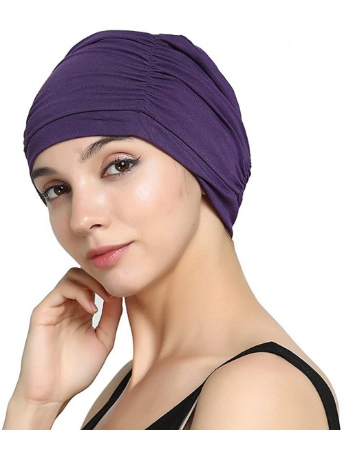 Skullies & Beanies Bamboo Fashion Chemo Cancer Beanie Hats for Woman Ladies Daily Use - Purple - CL1833TA2W9 $14.26