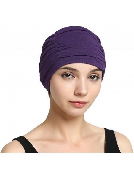 Skullies & Beanies Bamboo Fashion Chemo Cancer Beanie Hats for Woman Ladies Daily Use - Purple - CL1833TA2W9 $14.26