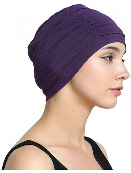 Skullies & Beanies Bamboo Fashion Chemo Cancer Beanie Hats for Woman Ladies Daily Use - Purple - CL1833TA2W9 $14.26