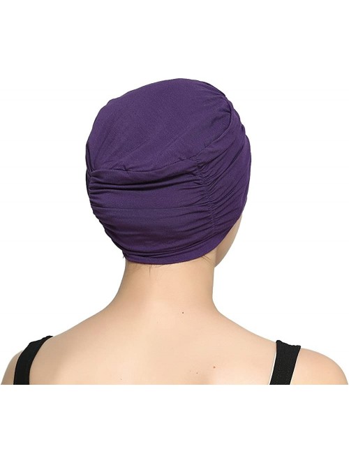 Skullies & Beanies Bamboo Fashion Chemo Cancer Beanie Hats for Woman Ladies Daily Use - Purple - CL1833TA2W9 $14.26