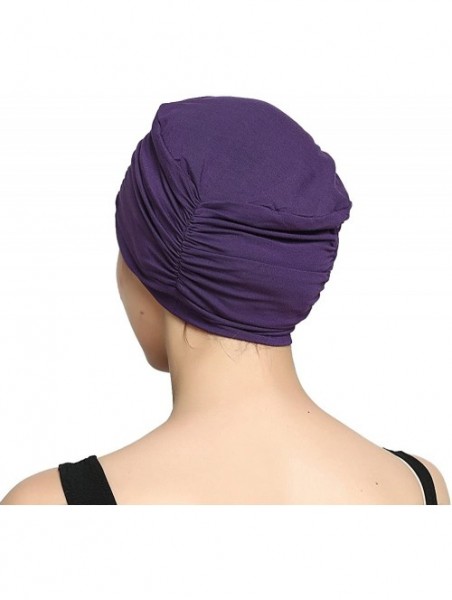 Skullies & Beanies Bamboo Fashion Chemo Cancer Beanie Hats for Woman Ladies Daily Use - Purple - CL1833TA2W9 $14.26